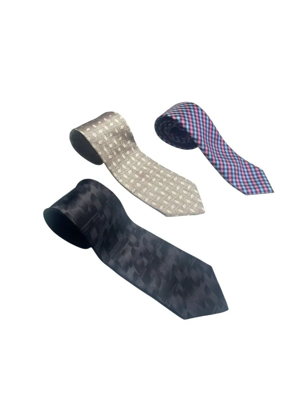 Men's Silk Tie Bundle Lot of 3 Metropolitan Lord & Taylor Puritan IZOD Neckties